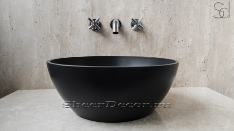Накладная раковина чаша для ванной Bowl из кориана Midnight матовая_2