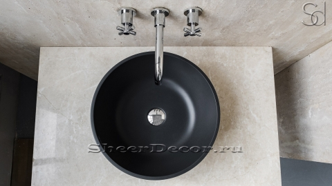 Накладная раковина чаша для ванной Bowl из кориана Midnight матовая_3