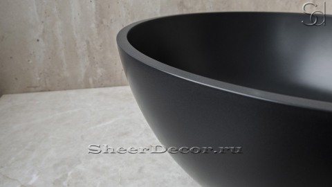 Накладная раковина чаша для ванной Bowl из кориана Midnight матовая_4