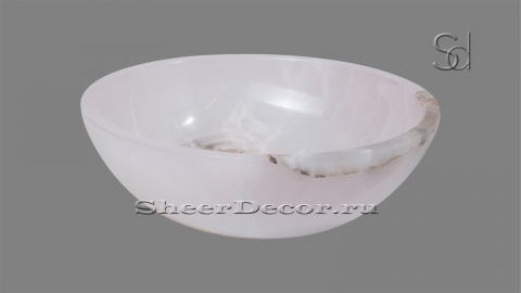 Каменная мойка Bowl из розового оникса Pink Cloud Onyx ИТАЛИЯ 637665111 для ванной комнаты_2