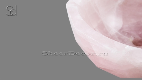 Каменная мойка Bowl из розового оникса Pink Quartz ИНДИЯ 637545111 для ванной комнаты_3