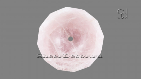 Каменная мойка Bowl из розового оникса Pink Quartz ИНДИЯ 637545111 для ванной комнаты_1