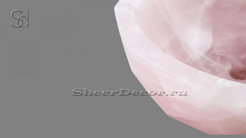 Каменная мойка Bowl из розового оникса Pink Quartz ИНДИЯ 637545111 для ванной комнаты_3