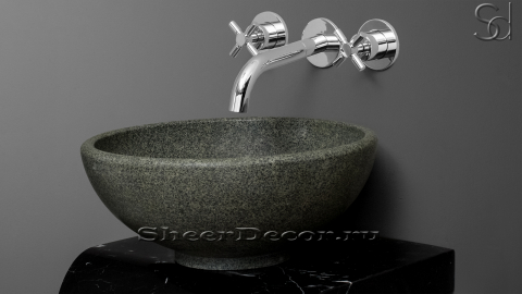 Зеленая раковина Bowl M2 из натурального гранита Taiga КИТАЙ 637070112 для ванной комнаты_1