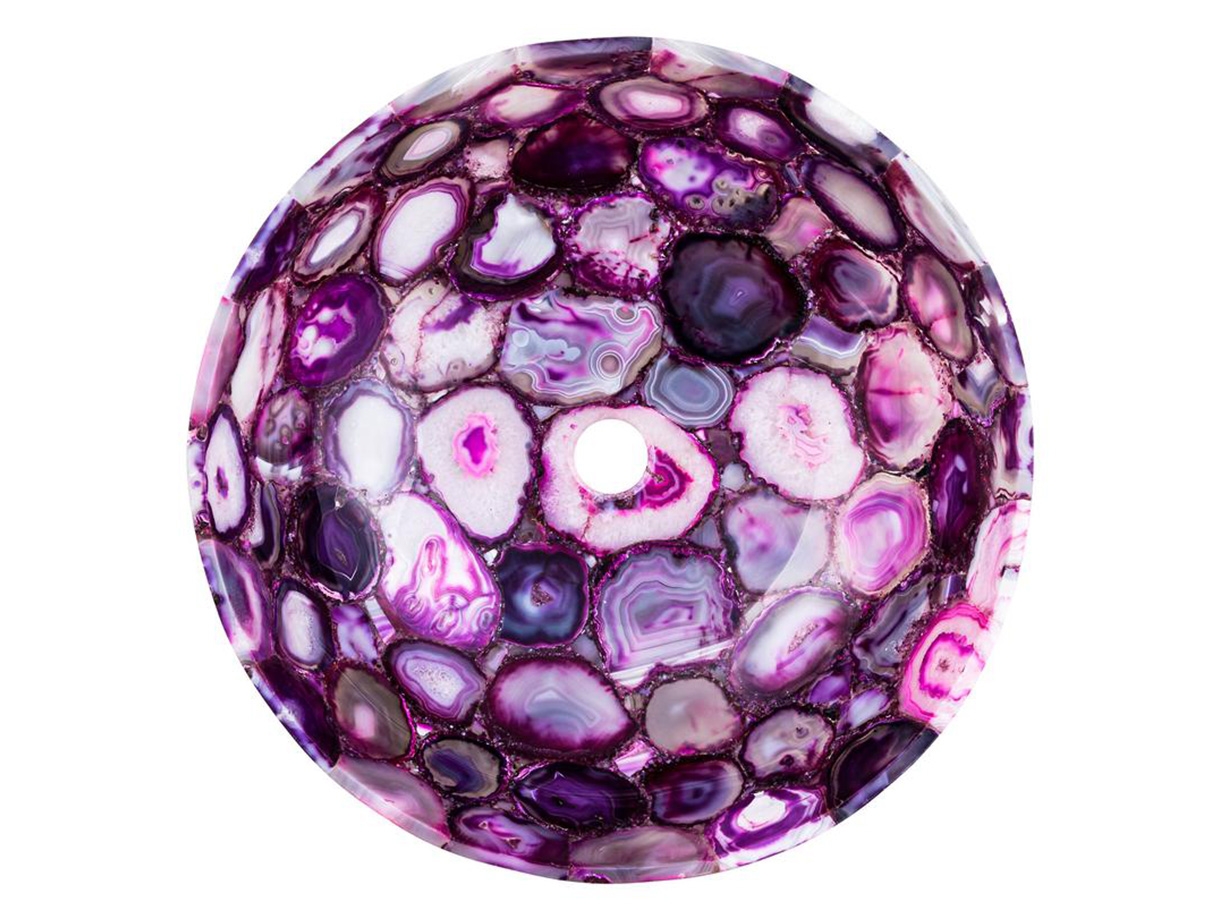 Накладная раковина чаша для ванной Bowl из агата Violet Agate_4