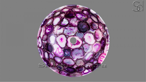 Каменная мойка Bowl M4 из фиолетового агата Violet Agate ИНДИЯ 637544114 для ванной комнаты_3