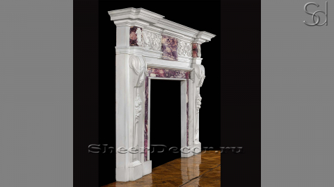 Мраморный портал белого цвета для отделки камина Brin из натурального камня Bianco Extra 265111401_2