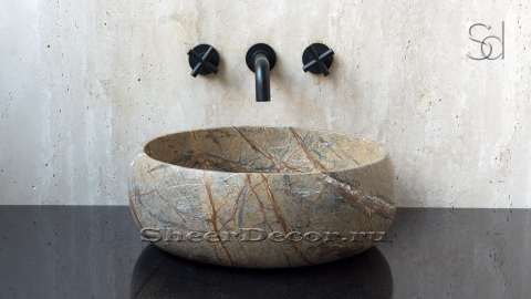 Мраморная раковина Bull из коричневого камня Sequoia green ИТАЛИЯ 039819111 для ванной комнаты_1