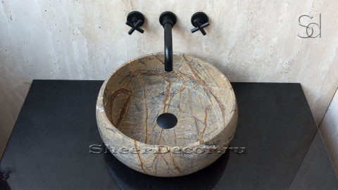 Мраморная раковина Bull из коричневого камня Sequoia green ИТАЛИЯ 039819111 для ванной комнаты_3