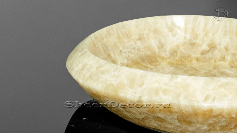 Желтая раковина Caida из камня оникса Honey Onyx ИНДИЯ 012016111 для ванной комнаты_2