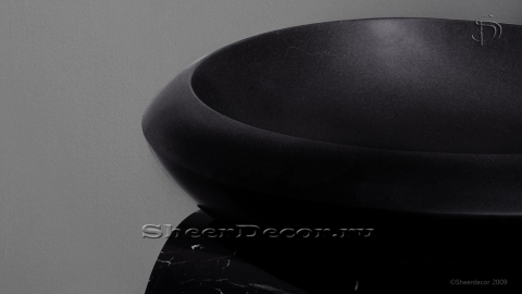 Черная раковина Caida из натурального базальта Mongolian Black ИНДОНЕЗИЯ 012031011 для ванной комнаты_2