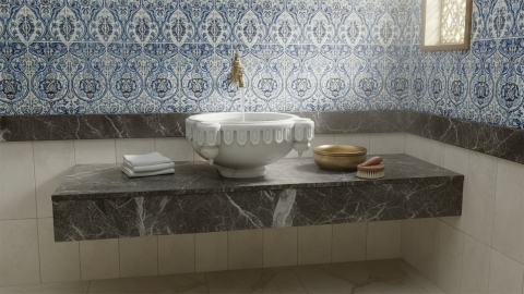 Каменная курна нестандартной формы Calla из белого мрамора Clouds ИСПАНИЯ 754010421_2