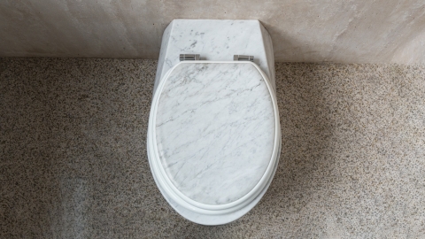 Каменный крышка унитаза Cap Standard из белого камня - мрамора Bianco Carrara_3