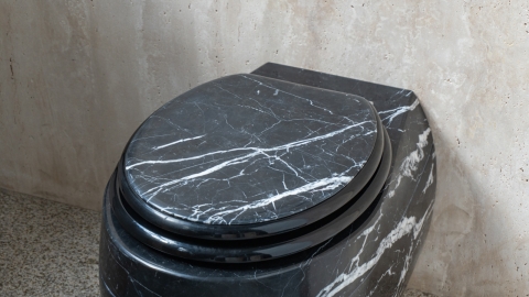 Каменный крышка унитаза Cap Standard из черного камня - мрамора Nero Marquina_1