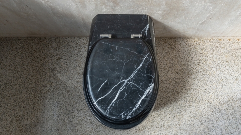 Каменный крышка унитаза Cap Standard из черного камня - мрамора Nero Marquina_2