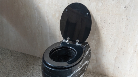 Каменный крышка унитаза Cap Standard из черного камня - мрамора Nero Marquina_4