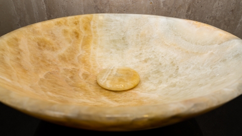 Крышка донного слива Cap KH желтого цвета из оникса Honey Onyx 251016141_2