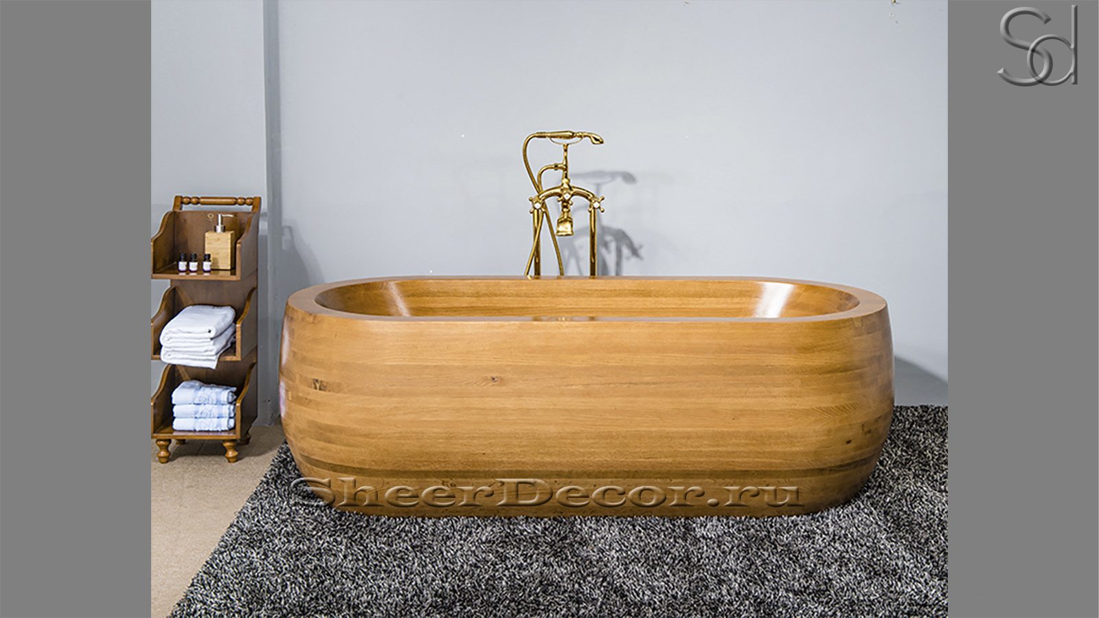 Дизайнерская ванна Carla из дуба Lucido 497000151 овальной формы_2