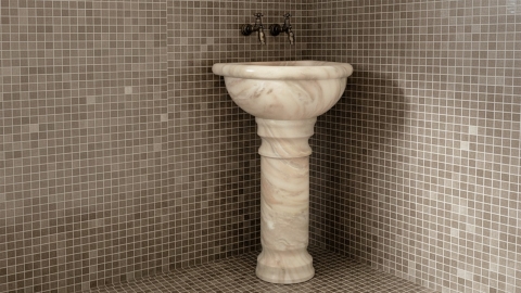 Каменная курна нестандартной формы Carla из розового мрамора Sunset Red ПАКИСТАН 748057421_2