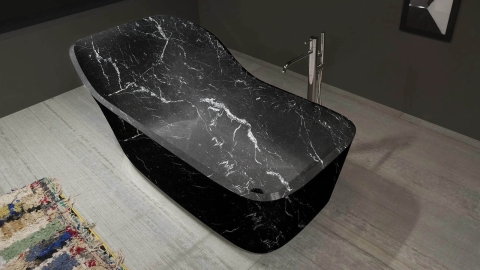 Каменная ванна Cascada из черного мрамора Nero Marquina 031018051_1