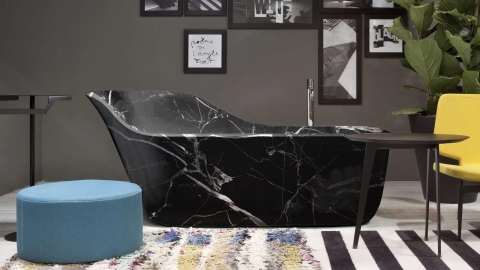 Каменная ванна Cascada из черного мрамора Nero Marquina 031018051_2