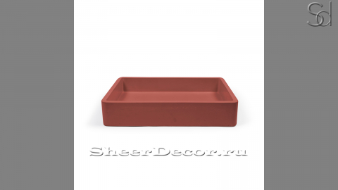Красная раковина Cindy M4 из архитектурного бетона Concrete Red РОССИЯ 344763914 для ванной комнаты_1