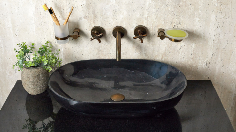 Мраморная раковина Cioto из черного камня Grey Marquina ИТАЛИЯ 936040111 для ванной комнаты_3