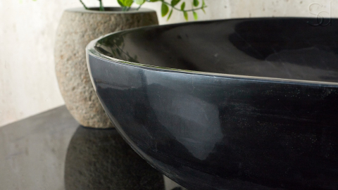 Мраморная раковина Cioto из черного камня Grey Marquina ИТАЛИЯ 936040111 для ванной комнаты_4