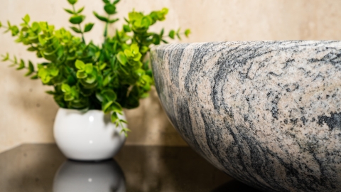 Голубая раковина Cioto из натурального гранита Spray Wave КИТАЙ 936027111 для ванной комнаты_3