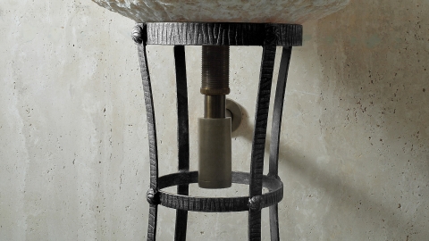 Кованая подставка под раковину Claire из кованой стали Black Silver patina 147502221_8