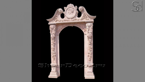 Каменный дверной портал Classico из розового мрамора Sunset Red в сборе _1