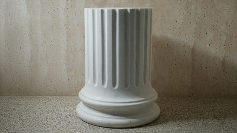 Каменный стол Columna M1 из белого мрамора Bianco Extra в сборе _3