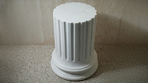 Каменный стол Columna M1 из белого мрамора Bianco Extra в сборе _4