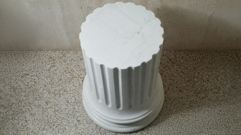 Каменный стол Columna M1 из белого мрамора Bianco Extra в сборе _5