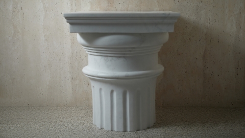 Мраморный стол Columna M2 из камня Bianco Extra_2