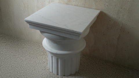 Мраморный стол Columna M2 из камня Bianco Extra_4