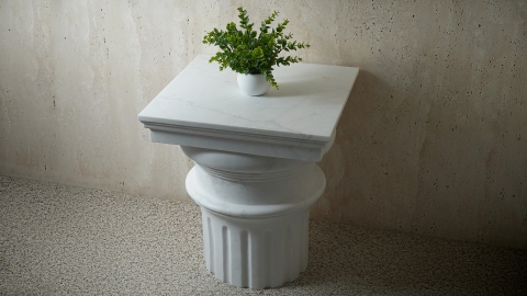 Мраморный стол Columna M2 из камня Bianco Extra_5