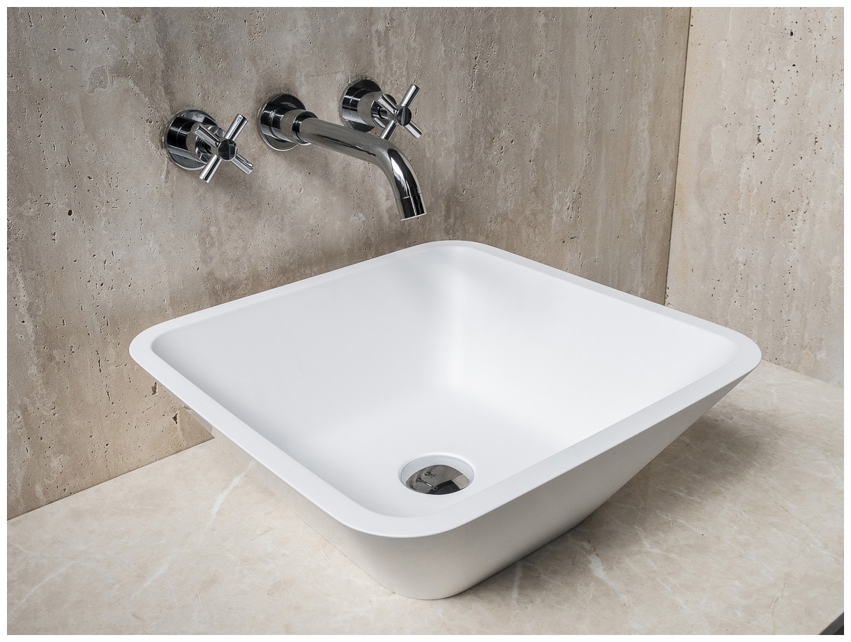 Накладная раковина для ванной Conus из кориана Bianco матовая_4