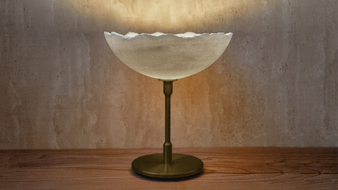 Мраморный настольный светильник Crag 4015 Kern UP из камня Snow Crystal в сборе _1