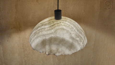 Каменный подвесной светильник Crag 4015 Pendant из оникса белый White Honey_3