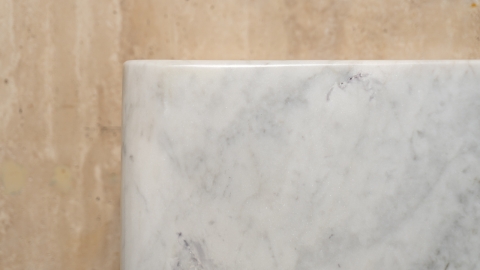 Белая раковина с пьедесталом Cubise M5 из натурального мрамора Bianco Carrara ИТАЛИЯ 932005175 для  комнаты_3