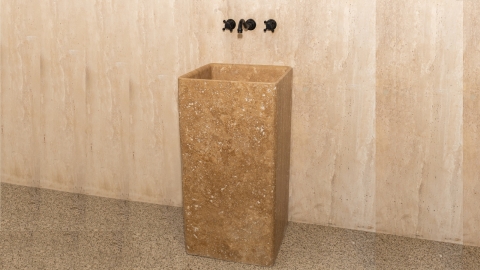 Каменная мойка Cubise M6 из бежевого травертина Classico Romano ТУРЦИЯ 932004076 для  комнаты_2