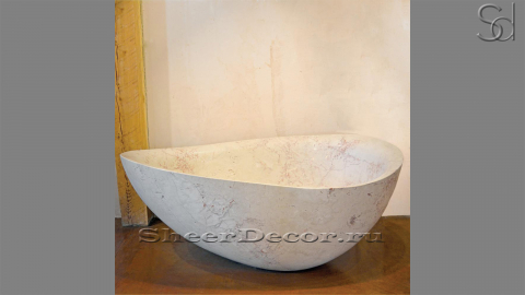 Мраморная ванна Debora из бежевого камня Rosalia 062091151_1