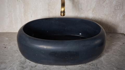 Мраморная раковина Devi из черного камня Nero Marquina ИСПАНИЯ 284018111 для ванной комнаты_7