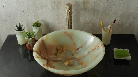 Накладной смеситель для раковины Diama Crystal с глянцевой фактурой из латуни сорта Brushed Gold золотого цвета ИНДИЯ 688546103_10