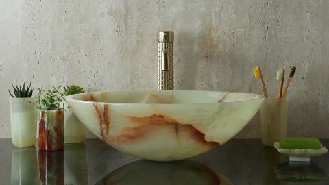 Накладной смеситель для раковины Diama Crystal с глянцевой фактурой из латуни сорта Brushed Gold золотого цвета ИНДИЯ 688546103_3