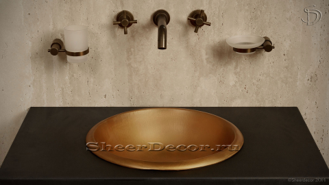 Кованая раковина Dipti M4 из бронзы Gold Bronze ИНДОНЕЗИЯ 286302614 для ванной_2
