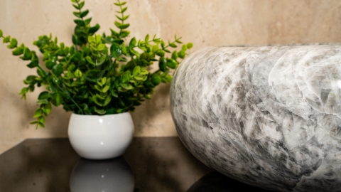 Мраморная раковина Distrito из серого камня Crystalo grey ИТАЛИЯ 014933111 для ванной комнаты_3