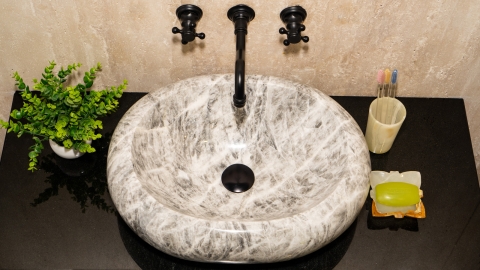 Мраморная раковина Distrito из серого камня Crystalo grey ИТАЛИЯ 014933111 для ванной комнаты_4