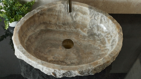Каменная мойка Distrito M31 из серого оникса Grey Onyx ИНДОНЕЗИЯ 0144533131 для ванной комнаты_3